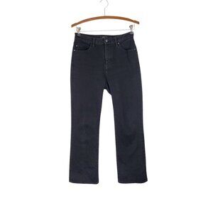 Quince Organic Cotton High Rise Kick Flare Jeans Black 28 Inseam Womens Size 27